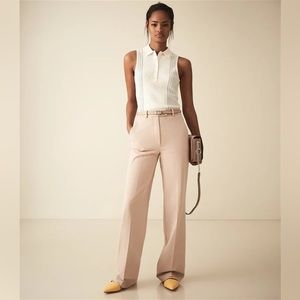 NWT Reiss Grace Wide-Leg Trousers | Latte | 10